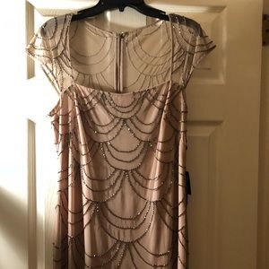 Adrianna Papell Blush Gown Size 14 cap sleeve new